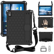 Per Lenovo Smart Tab M10 TB-605F DESIGN DESIGN EVA + PC Materiale PC Quattro angoli Anti cadenti Shell protettivi con cinturino (nero + nero)