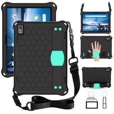 Per Lenovo Smart Tab M10 TB-605F DESIGN DESIGN EVA + PC Materiale PC Quattro angoli Anti cadenti Shell protettivi con cinturino (nero + AQUA)