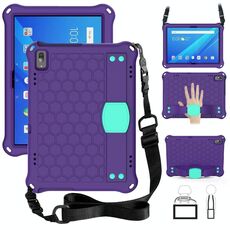 Per Lenovo Tab 4 10 PLUS TB-X704F / N / L / V DESIGN DESIGN EVA + PC Materiale Quattro angolo Anti caduta piatto protettivo con cinturino (viola + AQUA)