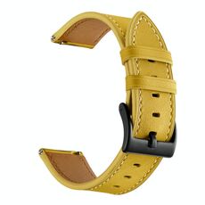 Per Huawei Guardia GT3 42mm / Guardia GT2 42mm First Layer Pelle Car Linea Solid Color Strap (Giallo)