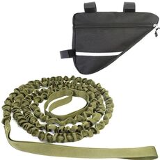 Corda del rimorchio della bicicletta Corda di trazione del genitore-bambino della tensione della tensione (borsa del triangolo verde dell'esercito)