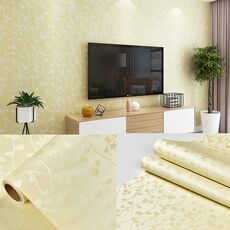 0.6 x 5M Stile pastorale Damasco PVC Sfondo autoadesivo Ristorante Latte Tea Shop Adesivi di vetro (ramo beige)