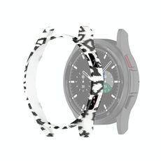 Per Samsung Galaxy Watch4 Classic 42mm Mezza copertura Caso protettivo per PC scavato (stampa bianca Leopard)
