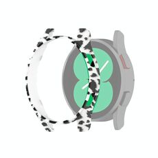 Per Samsung Galaxy Watch4 40 mm Mezza copertura Cassa protettiva per PC scavata (stampa bianca Leopard)