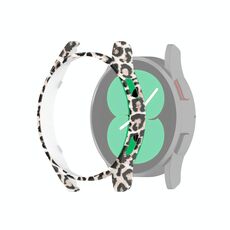 Per Samsung Galaxy Watch4 40 mm Mezza copertura Cassa protettiva per PC scavata (stampa nera Leopard)