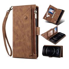 Per Samsung Galaxy S21 Ultra 5G Caso orizzontale a flip orizzontale smerigliato da 5G con titolare e carta Slot & Portafoglio e portafoglio Zipper Pocket & Lanyard (Brown)