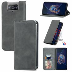 Per Asus Zenfone 8 Flip Skin Skin Feel Business Business Magnetic orizzontale Cassa in pelle flip con titolare e slot per schede e portafoglio e cornice fotografica (grigio)