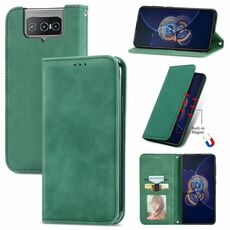 Per Asus Zenfone 8 Flip Skin Self Self Affari Business Magnetic Horizontal Custodia in pelle flip con titolare e slot per schede e portafoglio e cornice fotografica (verde)