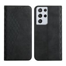 Per Samsung Galaxy S21 Ultra 5G Diamond Diamond Pattern Splicing Skin Feel custodia a flip orizzontale magnetica con slot per schede e portafoglio e portafoglio (nero)