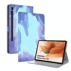 Per Samsung Galaxy Tab S7 FE 12,4 pollici 2021 T730 / T736 Tensione Tensione ACQUATOR SHOCK PELLE FACCIA MAGNETIC Horizontal flip custodia in pelle PU con supporto e carte slot e foto cornice (neve invernale)