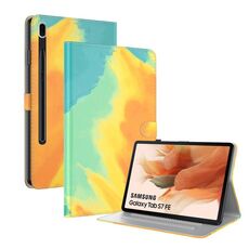 Per Samsung Galaxy Tab S7 FE 12.4 pollici 2021 T730 / T736 Tensione Tensione ACQUATOR SHOCK PELLE FACCIA MAGNETIC Horizontal flip custodia in pelle PU con supporto e carte slot e cornice fotografica (foglie d'autunno)