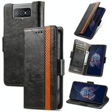 Per Asus Zenfone 8 Flip Caseneo Business Splific Dual Dual Fibbia Magnetica Flip PU Custodia in pelle PU con supporto e carte Slot & Portafoglio (nero)