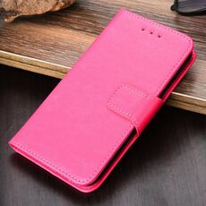 Per Samsung Galaxy S21 Ultra 5G Trama di cristallo Custodia in pelle flip orizzontale con titolare e slot per schede e portafoglio (Rose Red)