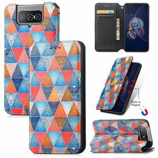 Per Asus Zenfone 8 flip Colorful Coloracnic Horizontal Horizontal Custodia in pelle PU con supporto e carta Slot & Portafoglio (Rhombus Mandala)