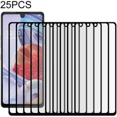 Per LG Stylo 6 25 PCS Full Glue Pellicola in vetro temperato a schermo intero (nero)