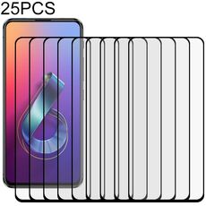 Per ASUS Zenfone 6 ZS630KL 25 PCS Full Glue Pellicola in vetro temperato a schermo intero (nero)