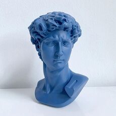 Puntelli fotografici dell'ornamento del fondo dello studio del gesso blu