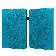 Per Samsung Galaxy TAB A 10.1 2019 T510 pizzo fiore goffratura modello in pelle orizzontale flip custodia in pelle con supporto e carte slot e portafoglio e cornice fotografica (blu)