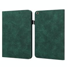 Per Samsung Galaxy Tab A 10.1 2019 T510 PICE FIORE GIOVAMENTO GIOVAMENTO GUADAGGIO ORIZZONTALE Custodia in pelle flip con supporto e carte Slot & Portafoglio e cornice fotografica (verde)