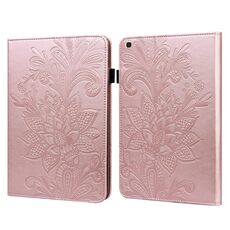 Per Samsung Galaxy Tab A 10.1 2019 T510 PICE FIORE GIOVAMENTO EMBOSSATORE Custodia orizzontale in pelle flip con titolare e slot per schede e portafoglio e cornice per foto (oro rosa)