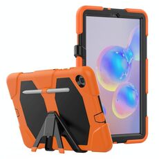 Per Samsung Galaxy Tab S6 Lite P610 Custodia protettiva antiurto in silicone colorato + PC con supporto e slot per penna (arancione)
