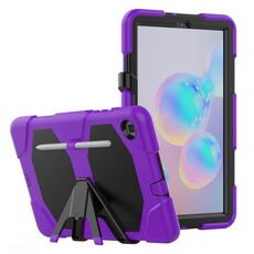 Per Samsung Galaxy Tab S6 Lite P610 Custodia protettiva antiurto in silicone colorato + PC con supporto e slot per penna (viola)