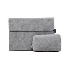 Per Microsoft Surface Pro 7/7+ custodia a flip orizzontale a flip orizzontale sudafricano sudafricano + sacchetto di alimentazione con slot e supporto a penna (grigio)