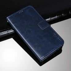 Per Asus Zenfone 8 Flip Idewei Crazy Horse Texture Horizontal flip custodia in pelle con supporto e carte slot e portafoglio (blu)