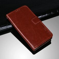 Per Asus Zenfone 8 Flip Idewei Crazy Horse Texture Custodia in pelle flip orizzontale con supporto e carte e portafoglio (marrone)