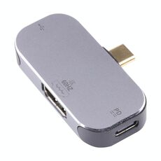 3 in 1 USB-C / Type-C maschio a Dual USB-C / Type-C + 4K 60Hz Adattatore femmina HDMI