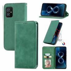 Per Asus Zenfone 8 ZS590KS Pelle retrò Sensazione Affari Business Magnetic Horizontal Custodia in pelle flip con supporto e carte Slot & Portafoglio e cornice (verde)
