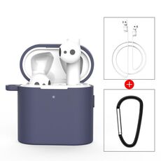 3 pezzi per Xiaomi Air 3 in 1 Auricolare Cassa protettiva in silicone + corda anti-perso + set di gancio (blu)