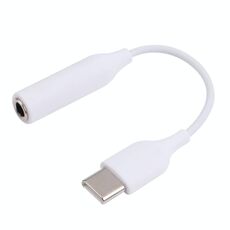Adattatore audio dell'adattatore dell'automobile della femmina a 3,5 mm di tipo C maschio a 3,5 mm (bianco)