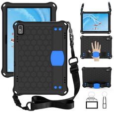 Per Lenovo Tab E10 TB-X104F DESIGN DESIGN EVA + PC Materiale PC Quattro angolari Anti cadenti Shell protettive con cinturino (nero + blu)
