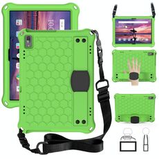Per Lenovo TAB 4 10 TB-X304F / N Design a nido d'ape + Materiale PC + PC Quattro angolo Anti caduta Shell protettiva con cinturino (verde + nero)