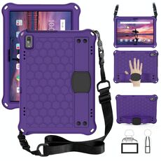 Per Lenovo TAB 4 10 TB-X304F / N Design a nido d'ape + Materiale PC + Materiale PC Quattro angoli Anti caduta Shell protettiva piatta con cinturino (viola + nero)
