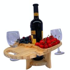 Tavolo da picnic all'aperto Portabica pieghevole in legno (colore di legno)