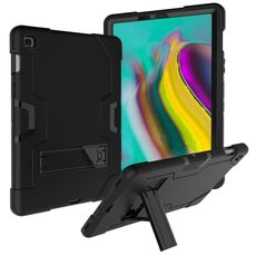 Per Galaxy Tab S5e T720 Custodia combinata in silicone a colori a contrasto + PC con supporto (nero)