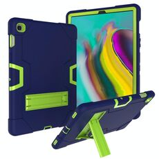 Per Galaxy Tab S5e T720 Custodia combinata in silicone a colori a contrasto + PC con supporto (blu navy + olivina)