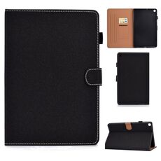 Per Galaxy Tab A 10.1 (2019) T510 Tablet PC a tinta unita Custodia in pelle con vibrazione orizzontale magnetica universale con slot per schede e supporto (nero)