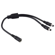 5,5 x 2,1 mm 1 a 2 da femmina a maschio Cavo di alimentazione adattatore splitter CC, lunghezza cavo: 70 cm (nero)