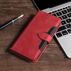 Per Samsung Galaxy S21 Ultra 5G cuciture per cuciture Sensazione della pelle magnetica Caso orizzontale flip in pelle PU con supporto e carte slot e portafoglio (rosso)