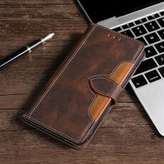 Per Samsung Galaxy S21 Ultra 5G cuciture cuciture tenatura magnetica fibbia orizzontale flip custodia in pelle PU con titolare e slot per schede e portafoglio (Brown)