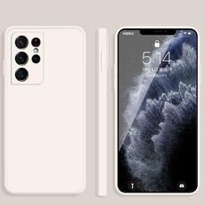 Per Samsung Galaxy S21 Ultra 5G Colore solido Imitazione liquido Silicone Silicone Silicone Dritto Cassa di protezione completa Custodia protettiva (Bianco)