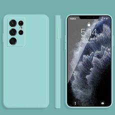 Per Samsung Galaxy S21 Ultra 5G Colore solido Imitazione Silicone liquido Silicone Silicone Dritty Custodia a disposizione Copertura Full Copertura Protettiva (Sky Blue)