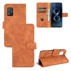 Per Asus Zenfone 8 / ZS590KKS (8 mini) Pelle di colore massiccio Sensazione della pelle magnetica fibbia orizzontale flip di vitello texture custodia in pelle PU con supporto e carte e portafoglio (Brown)