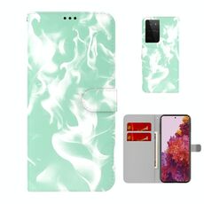 Per Samsung Galaxy S21 Ultra 5G Cloud Fog Pattern Cassa da flip orizzontale in pelle con supporto e carta Slot & Portafoglio (verde della menta)