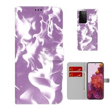 Per Samsung Galaxy S21 Ultra 5G Cloud Fog Pattern Caso di cuoio orizzontale in pelle con supporto e carta Slot & Portafoglio (viola)