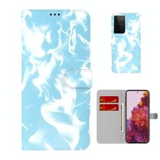 Per Samsung Galaxy S21 Ultra 5G Cloud Nube Pattern Custodia in pelle flip orizzontale con supporto e carta Slot & Portafoglio (Sky Blue)