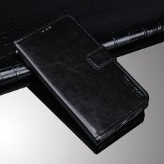 Per Asus Zenfone 8 ZS590KS Idewei Crazy Horse Texture Custodia in pelle flip orizzontale con supporto e carte Slot & Portafoglio (nero)